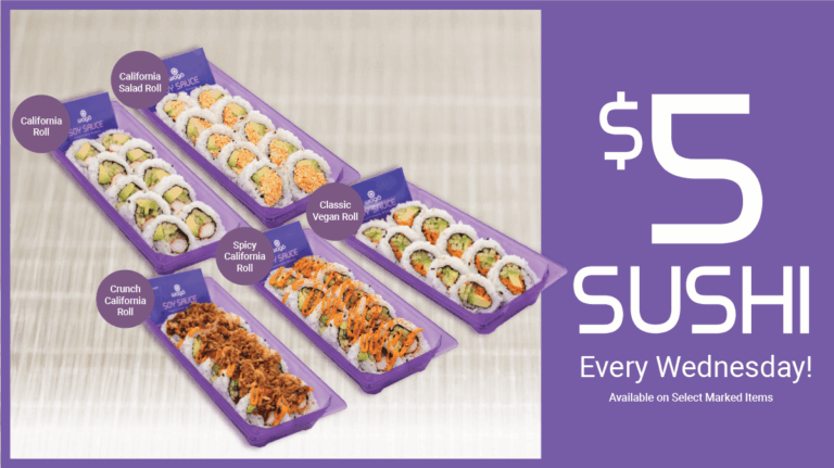 $5 sushi every Wednesday